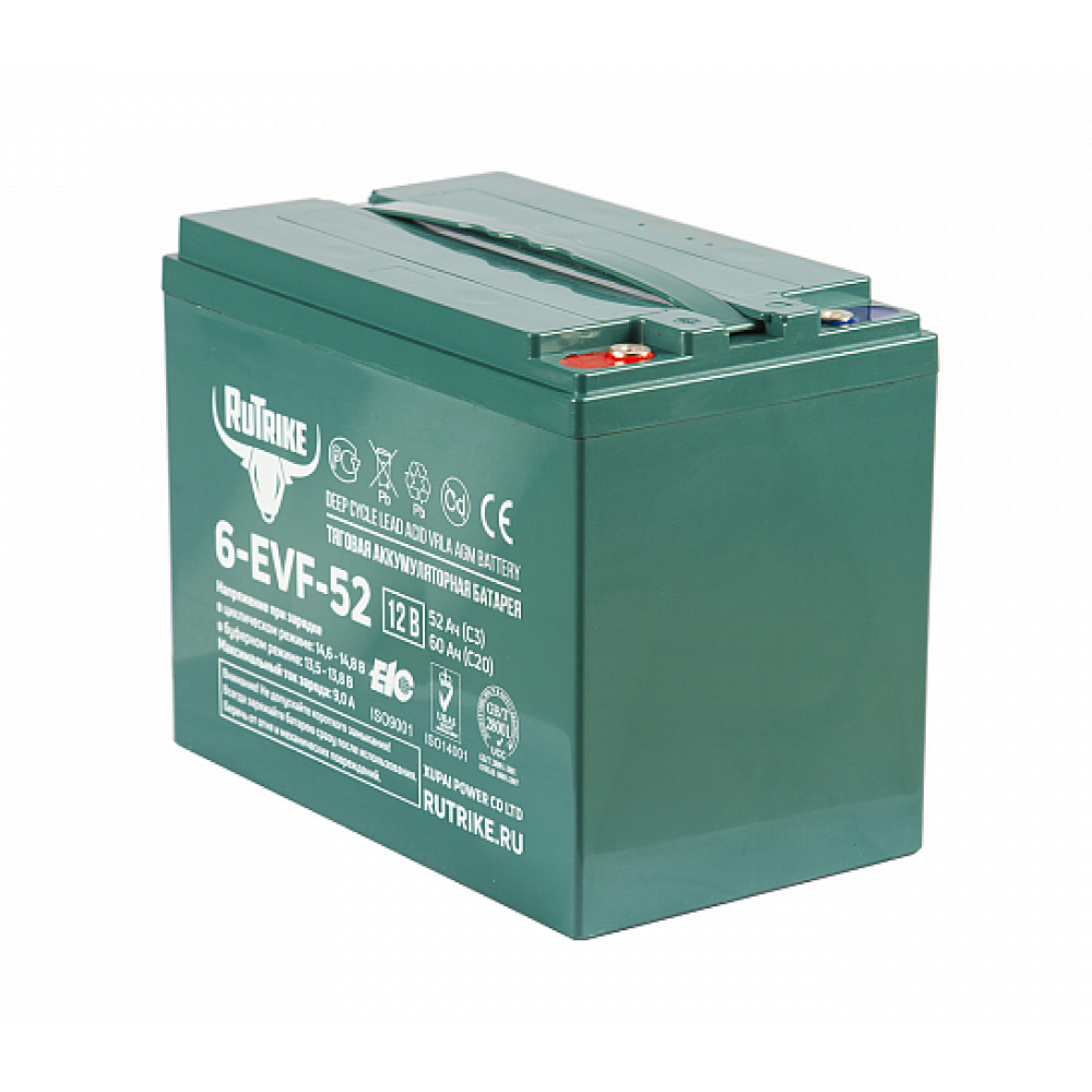 Тяговый аккумулятор RuTrike 6-EVF-52 (12V52A/H C3) 3