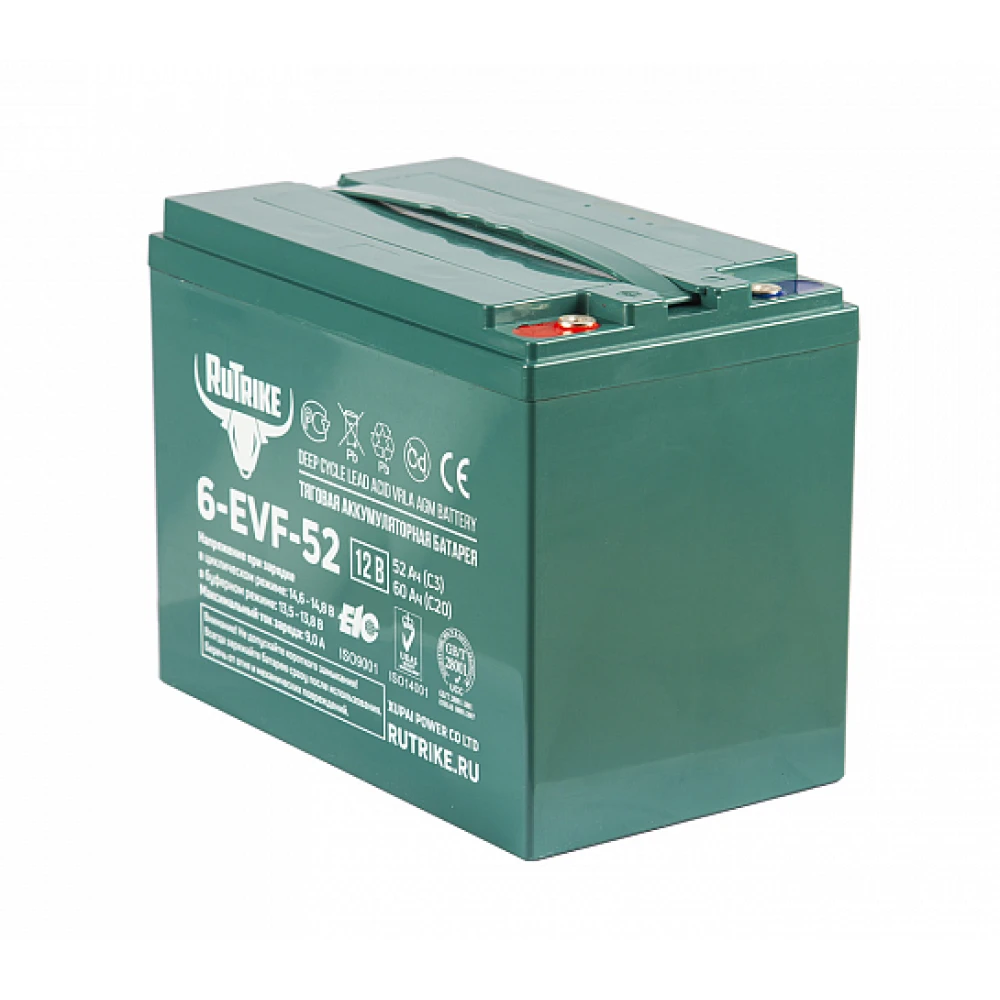 Тяговый аккумулятор RuTrike 6-EVF-52 (12V52A/H C3) 3